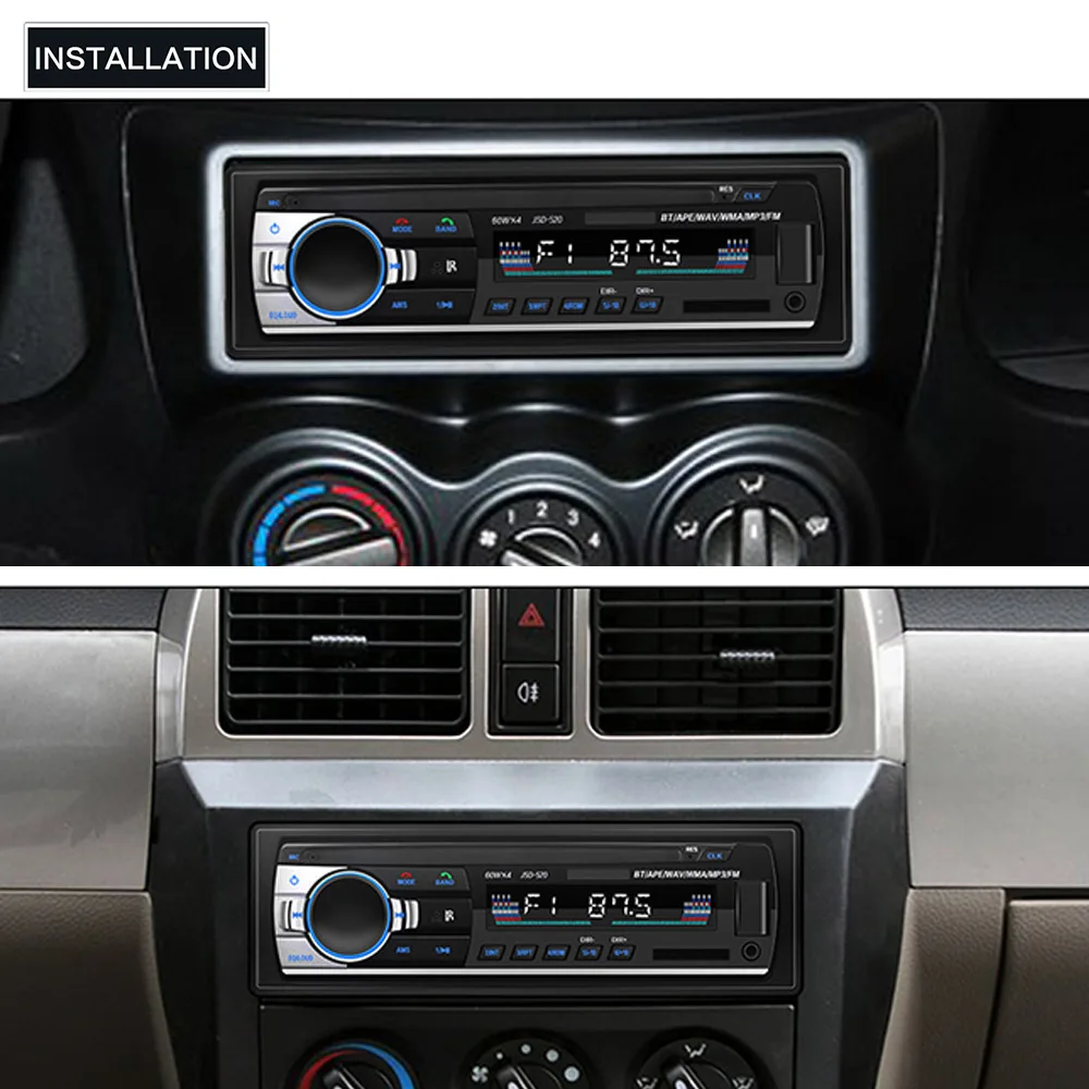 Автомобильный аудиопроигрыватель с Bluetooth, автомобильное радио, Стерео Авторадио, 12 В, в тире, FM, Aux, вход, приемник, слот для SD карты, USB, MP3, MMC, WMA