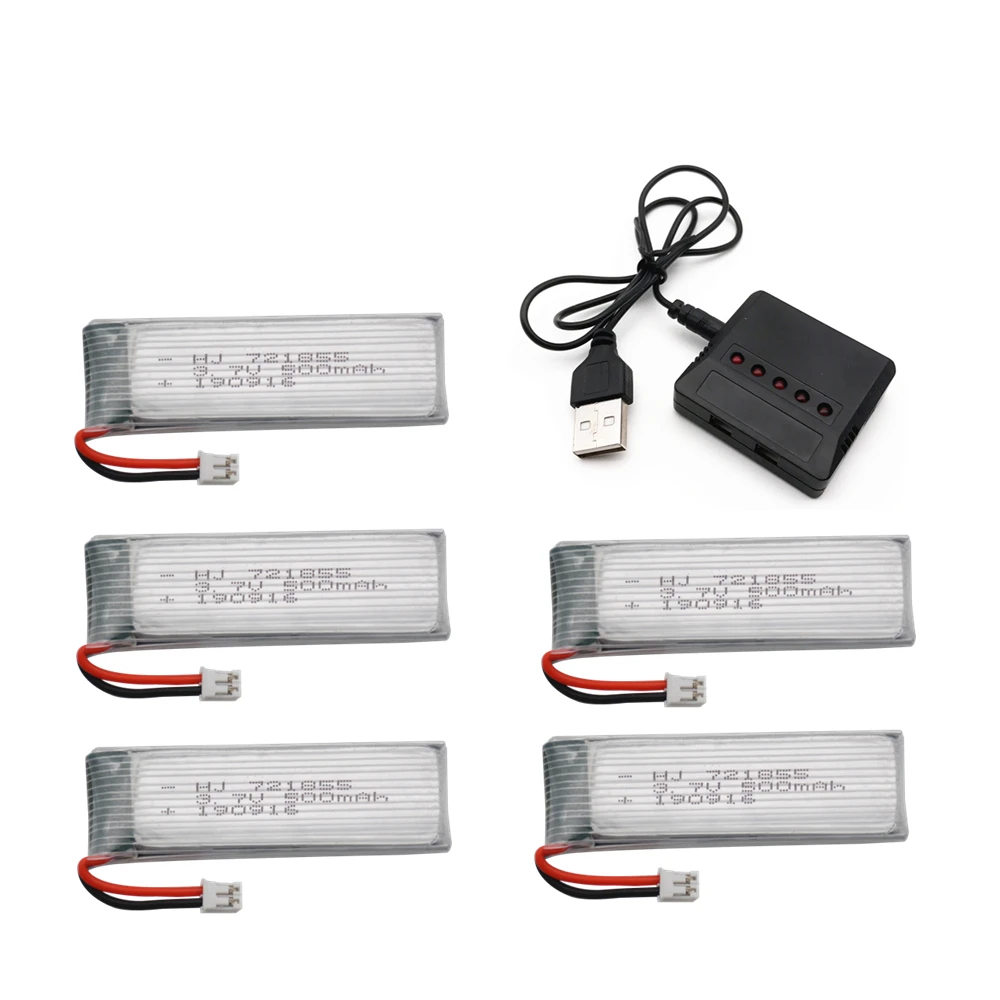 5 шт. Limskey Lipo батарея 1S 3,7 V 3,8 V 500mAh 30C 1S перезаряжаемые батареи с PH2.0 разъем для внутреннего гоночного дрона игрушка - Цвет: 5pcs with 5in1
