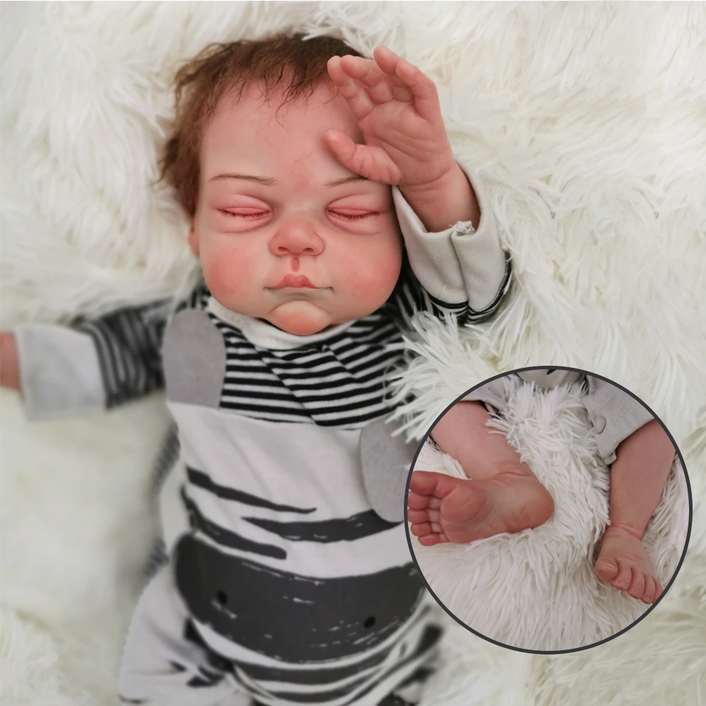 Эксклюзивная кукла bebe reborn 22 дюймов Супер реалистичная силиконовая кукла reborn baby doll новорожденные дети живые детали раскрашенные куклы reborn подарок