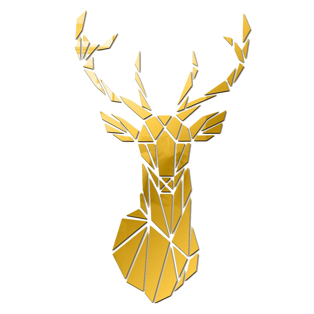Mirror Deer Head 3D Crystal Acrylic DIY Wall Stickers& Murals For Entranceway, Living Bedroom Dining Room Home Décor Mirror Deer Head 3D Crystal Acrylic DIY Wall Stickers& Murals For Entranceway, Living Bedroom Dining Room Home Décor