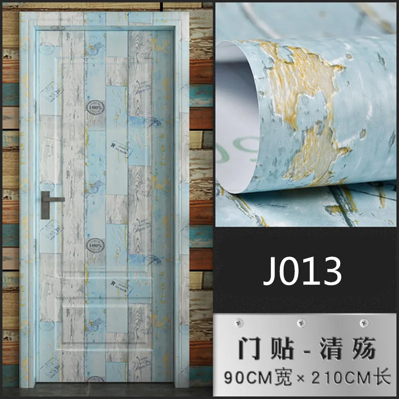J013 Ретро стиль двери Стикеры DIY самоклеющиеся обновления водонепроницаемый обои деревянный дверной плакат мебель стекло наклейки домашний декор - Цвет: J013