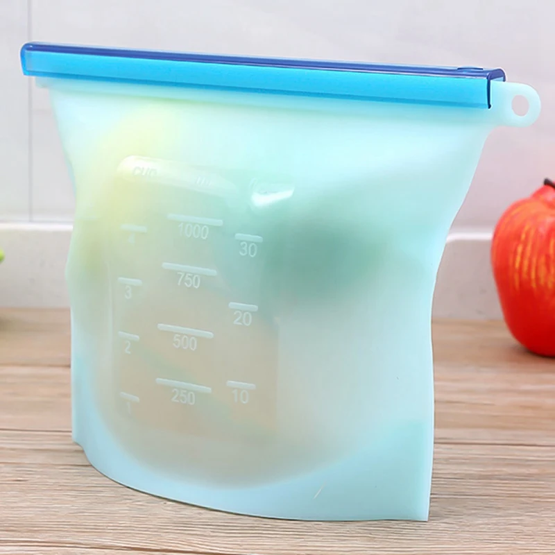 1000 мл силиконовый мешок многоразовый силиконовый мешок для еды Zero отходов Ziplock мешок для хранения еды холодильник свежие сумки Organiz
