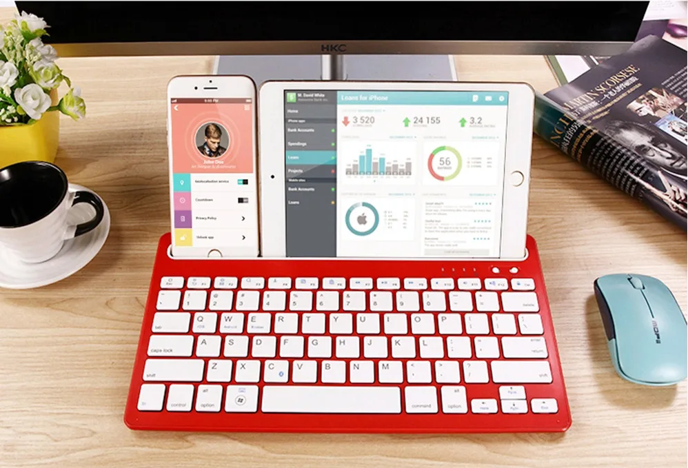 Оригинальная портативная беспроводная bluetooth-клавиатура для планшета, ноутбука, iPad, Поддержка IOS, Android, система телефона, совместимая с несколькими системами