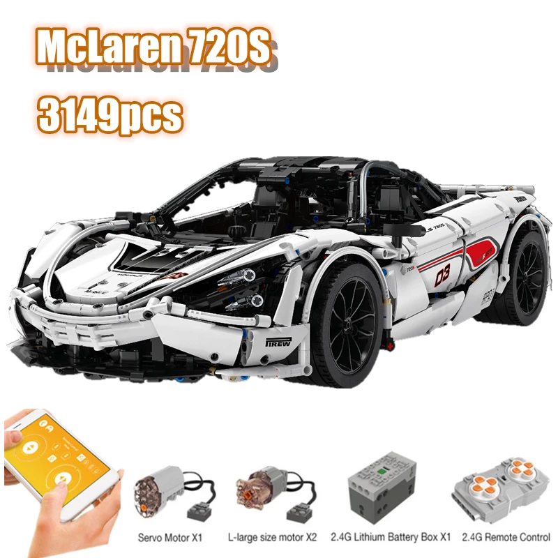 

New McLaren 720S APP RC Technic Series Racing Car 13145 Compatible Iegos MOC Building Blocks Bricks Model Toys Gifts lepinbricks
