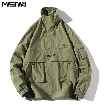

Misniki 2019 Hip Hop Jacket Men Jacket Tracksuit Casual Streetwear Long Sleeve Coat Men Windbreaker Men Cargo Jackets JP42