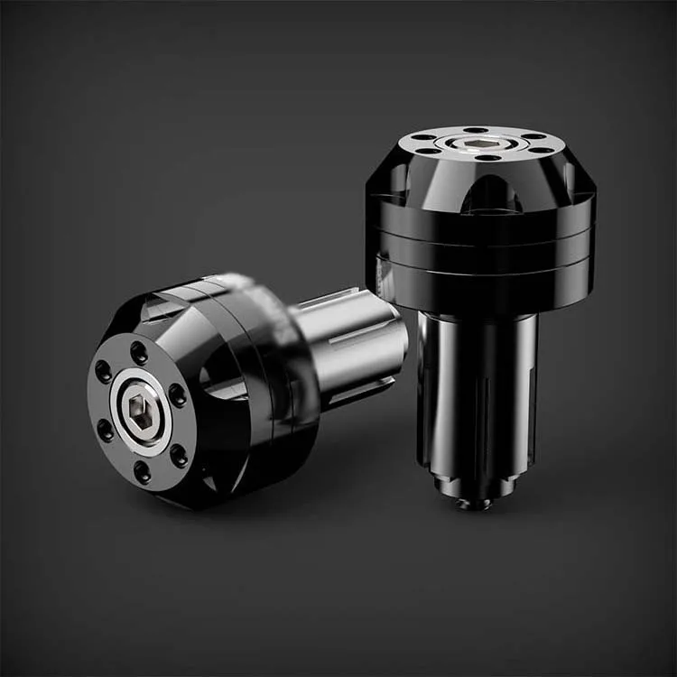 18 мм CNC алюминиевый руль мотоцикла концы ручки бар наконечники для ручки управления мотоциклом наконечники крышки для YAMAHA мотоцикл Руль конец разъем - Цвет: Черный