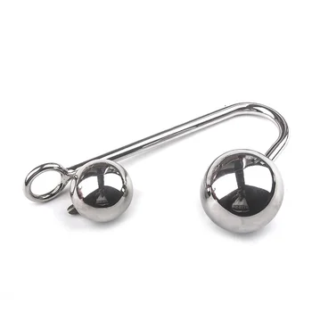 Samox Stainless Steel Anal Hook Prostate Massage Gay Butt Plug with Ball Metal Anal Plug Dilator Sex Toys for Men and Women 4