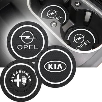 

1/2pcs Car-Styling PVC Car non-slip coaster Mat Case For JEEP Fiat Ford Nissan Toyota Honda Suzuki Hyundai Skoda KIA accessories