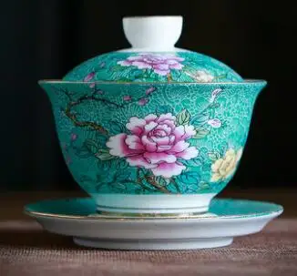 Новое поступление Jingdezhen высококачественная керамическая пиалы для чая эмалированная чаша для китайского кунг-фу Gaiwan, чайная чашка чайная чаша чайная посуда - Цвет: 7