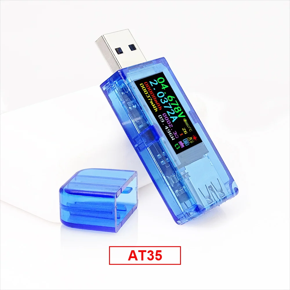 RD AT34 AT35 USB 3,0 цветной ЖК-Вольтметр Амперметр измеритель напряжения измеритель тока мультиметр Зарядка батареи банк питания USB Тестер - Цвет: AT35