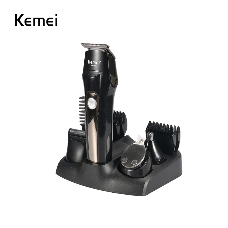 Black Kemei-7933 профессиональная машинка для стрижки волос электробритва для мужчин бритва с насадками триммер для волос борода бритва для мужчин Инструменты для укладки - Цвет: Black