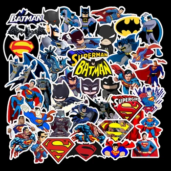 

45pcs Batman Superman DC Super Heroes Stickers Mixed Cartoon Logo Stickers For Laptop Luggage Notebook Wall Funny Toys For Kids