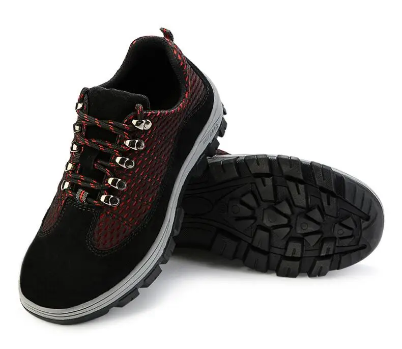 large size men's casual breathable steel toe cover working safety shoes outdoors construction site worker security boots protect