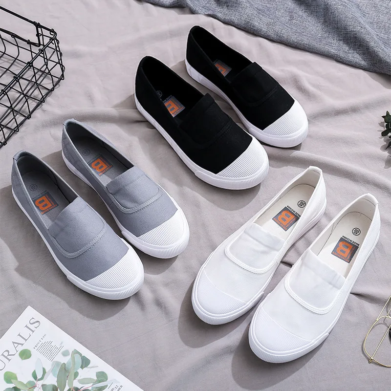 HKXN-zapatos de lona sin cordones para hombre, mocasines planos Asakuchi de estilo coreano, zapatos informales con estilo T, primavera 2020