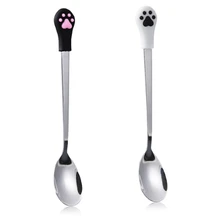 2 шт., милые кофейные ложки из нержавеющей стали, фруктовая вилка, десертная ложка, ложка для конфет, чайная ложка, посуда для напитков, кухонные принадлежности, большие