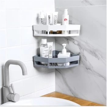 

Bathroom Shelf Free Punch Bathroom Corner Triangle Storage Rack Shampoo Soap Toothbrush Rack Bathroom Rack