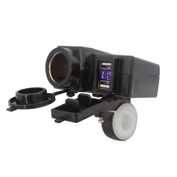 

12V/24V Dual USB Charger LED Voltmeter Cigarette Lighter Socket for Phone Charger for Car Boat Motorcycle Waterproof