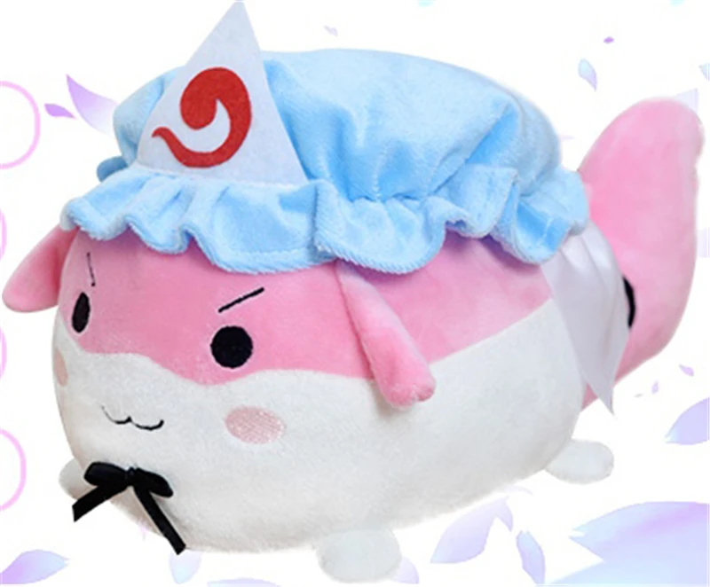 Розовый Cartoon Pink Handmade Plush Doll Toy Stuffed Anime TouHou Project Saigyouji Yuyuko Cosplay Accessories Decor Girl New Gifts - Цвет: Розовый