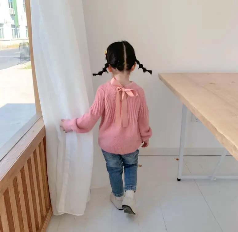 New Arrival Girls Knitted Sweaters Autumn Winter Full Sleeve Fashion Girls Pullover Sweater 2-7 Years PQ850