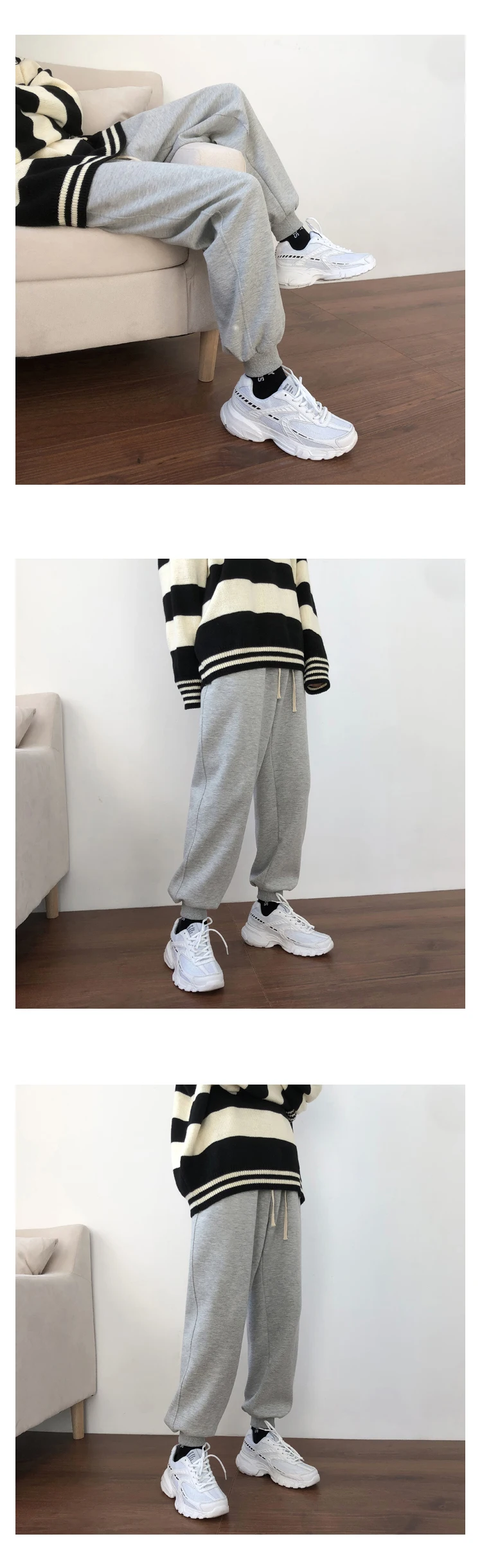 Liketkit мужские зимние спортивные штаны, штаны для бега, новинка, одноцветные Простые повседневные шаровары, мужские Свободные флисовые плотные брюки
