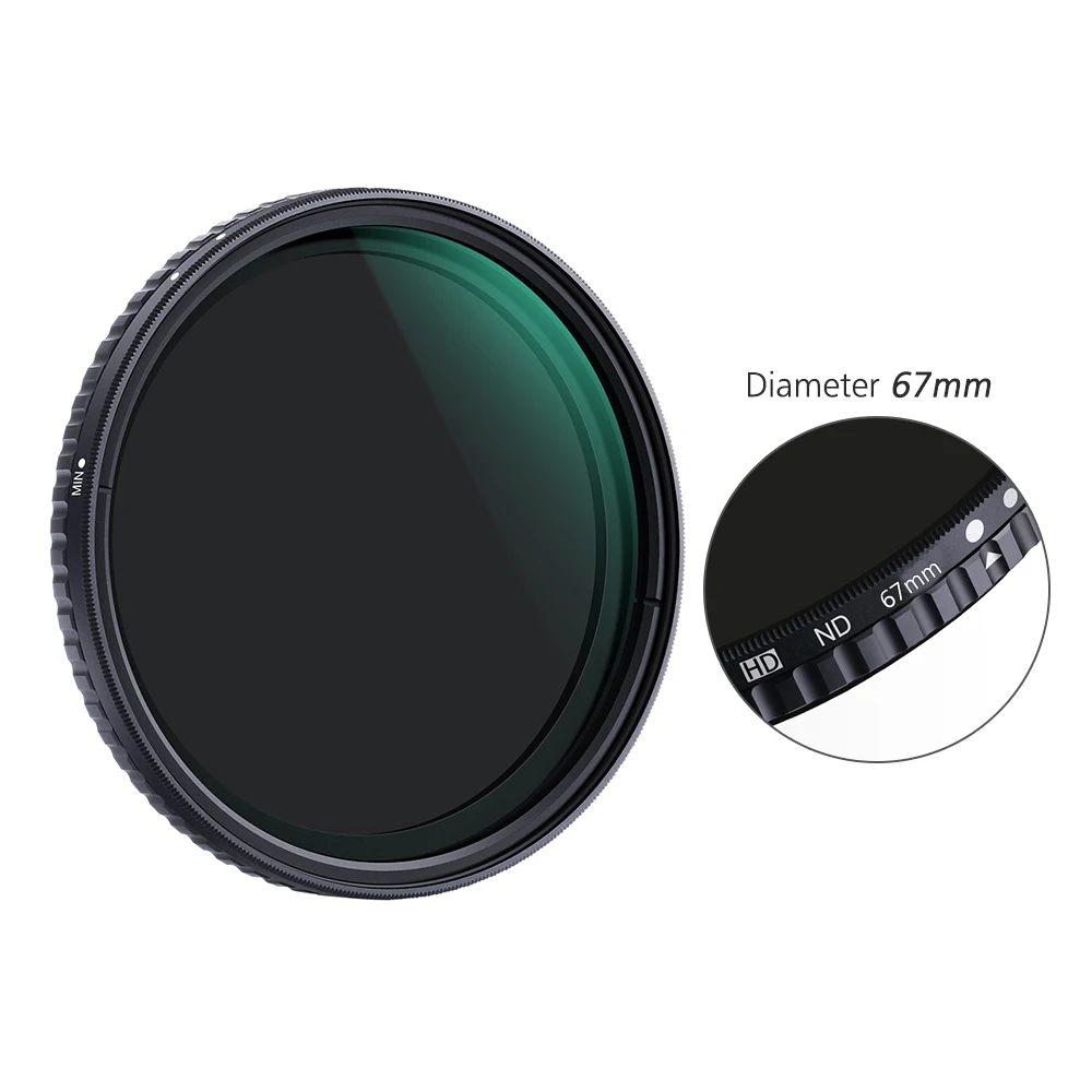 K&F CONCEPT 72mm Ultra-thin Adjustable Variable Neutral Density ND Filter Fader ND2-ND32 for Camera Lens for Canon Sony Nikon