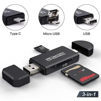 

3 in 1 Universal Type C Micro-USB OTG High Speed TF/Micro-SD Memory Card Reader