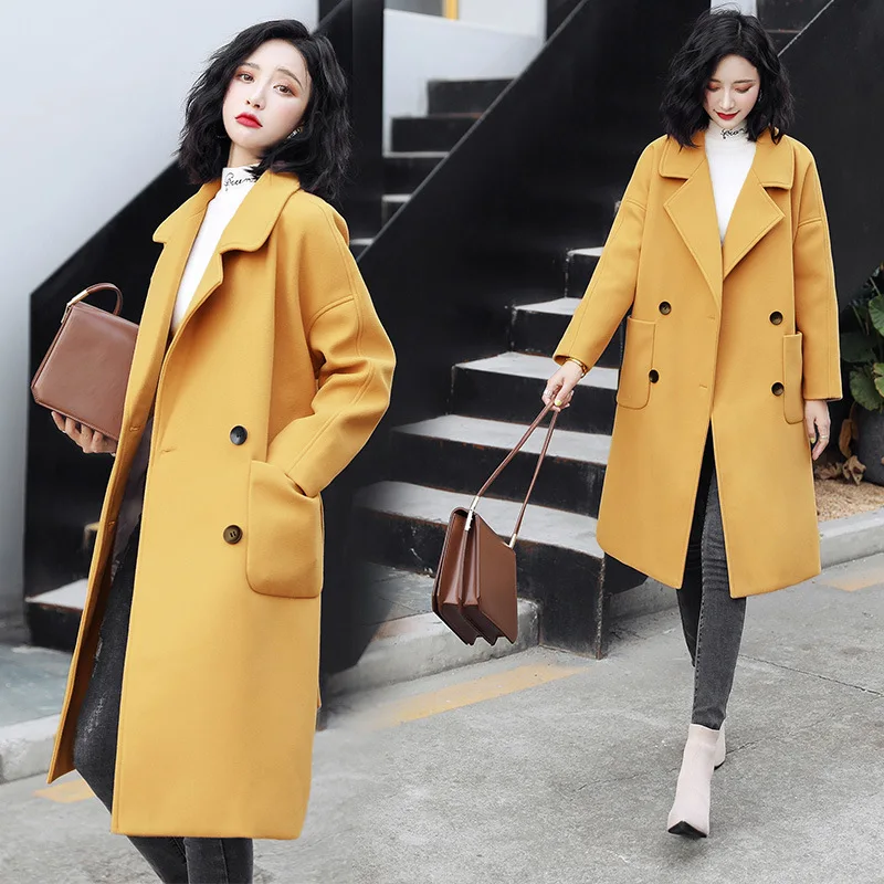 

Red Woolen Jacket Women's Mid-length 2019 Winter New Style Korean-style Popular Autumn And Winter Fashion Elegant Plaids And Twe