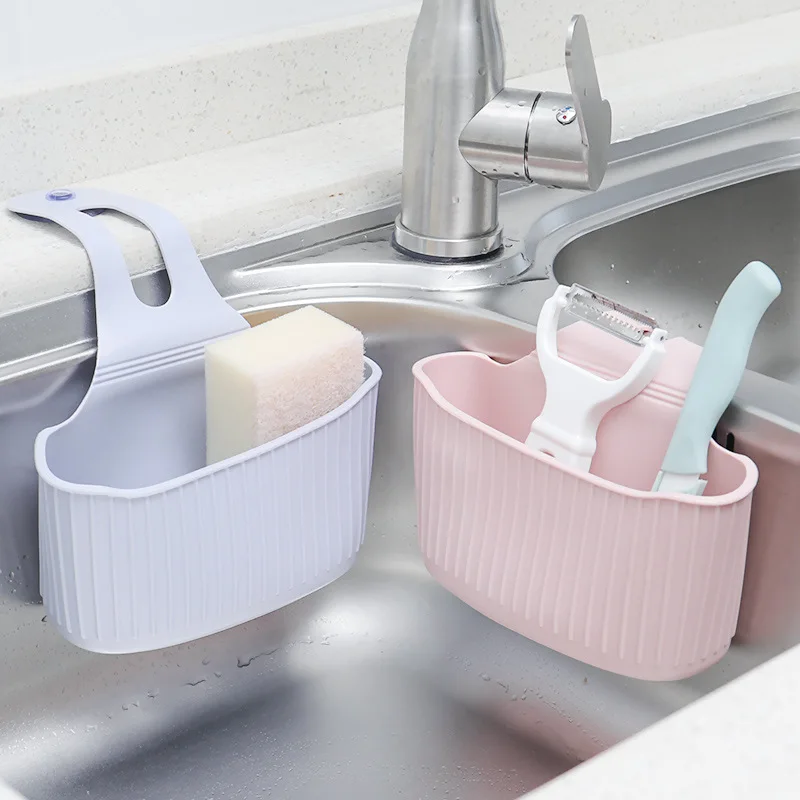 

Kitchen Sink Water Draining Storage Shelf Hole Punched Wall Hanging Pool Storage Basket Household Creative Rack Water Draining B