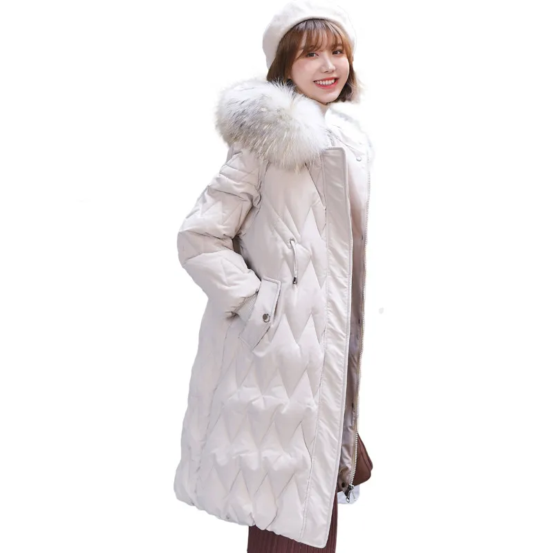 

2019 New Women Winter Jacket Korean Style Hooded With Fur Collar Female Winter Coat Loose Oversized Women Long Parka Outwear