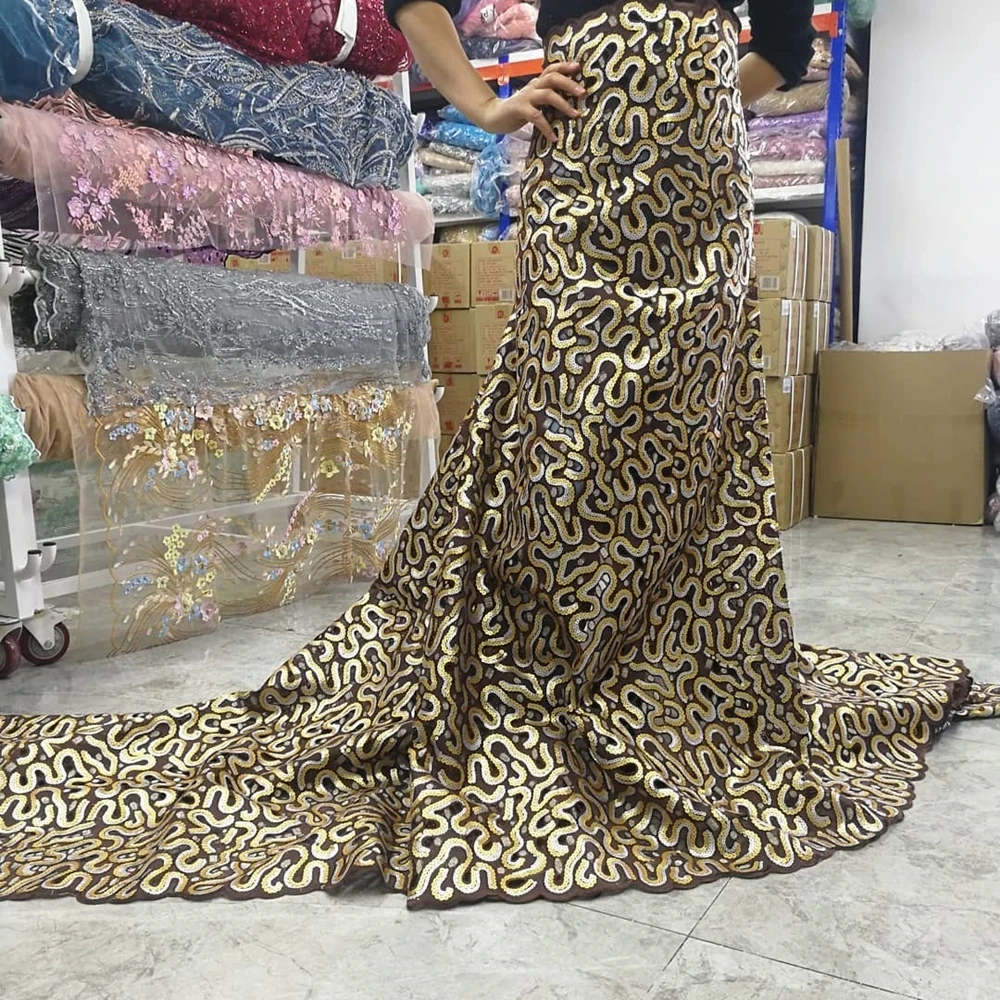 alta qualidade bordado com design oco organza