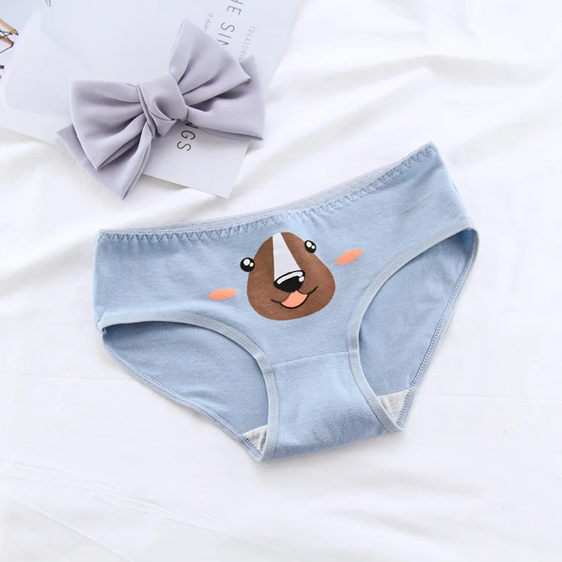 Pantie/удобные хлопковые трусы с рисунком животных, нижнее белье для девочек-подростков, Короткие От 10 до 14 лет - Цвет: oulanxiong