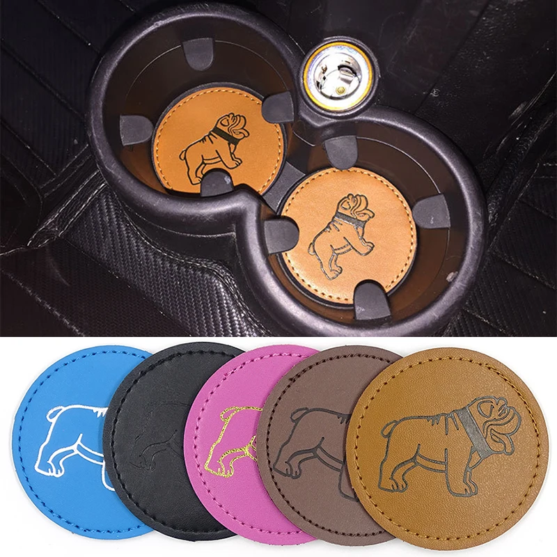 

Car PU leather Water Cup Mats Non-slip Anti-slip Pad Mat for MINI COOPERs Clubman Countryman R55 R56 R60 R61 F54 F55 F56 Bulldog