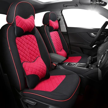 

FUZHKAQI Custom FLAX car seat covers For Mitsubishi PAJERO OUTLANDER EX ASX Grandis Eclipse Cross galant Lancer Zinger seats