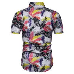 Новинка 2019, Стильная летняя мужская 3D Повседневная модная пляжная рубашка с принтом, модная гавайская рубашка с коротким рукавом