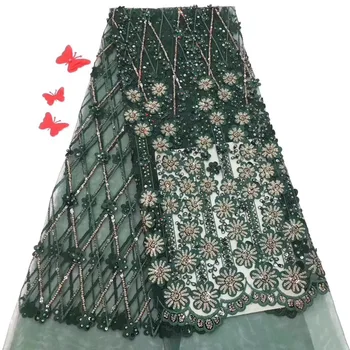 

Africa French Sequins Tulle Lace Fabric 2020 High Quality Lace Embroidery Women Dress Nigeria Lace Fabric J0372