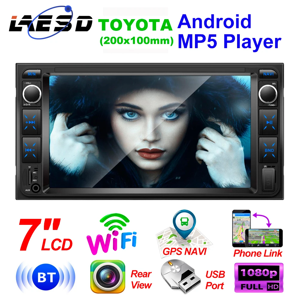 LAESD 2 Din Car Radio for TOYOTA Android 7'' HD 1G+16G Car Multimedia