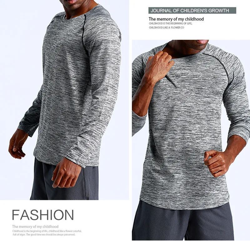 Мужская футболка, компрессионная рубашка, облегающие для тренировок, футболка с длинными рукавами, фитнес-обувь для бодибилдинга, футболка с сухой посадкой, Top2