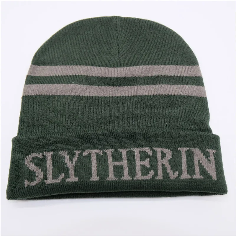 Slytherin Ravenclaw шарф шапка шарф галстук Гриффиндор Слизерин Косплей Hufflepuff Гермиона Грейнджер костюмы зимний шейный платок для мужчин и женщин - Цвет: Slytherin