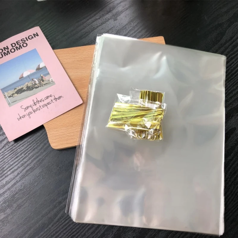 StoBag 100 шт. прозрачные пластиковые пакеты с открытым верхом из OPP прозрачное