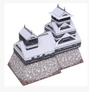 

Japan Kumamoto Castle Miniature building model 3D paper model Parent-child DIY Kindergarten handmade Origami