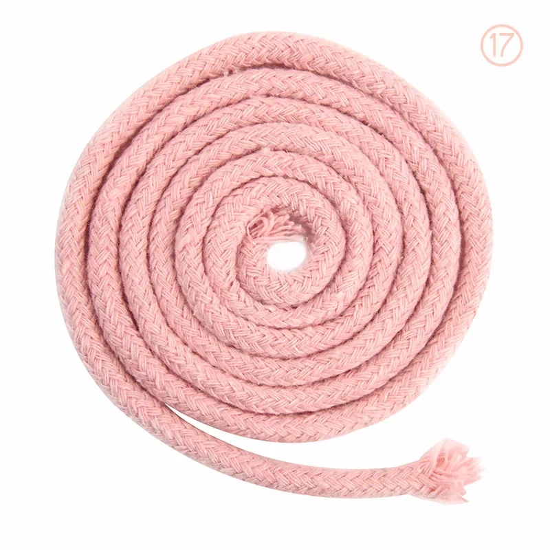 17 pink cord 90 м/рулон 18 цветов сплошной круглый шнур из хлопка 5 мм 16 витой тканый канат ручной работы для швейной одежды шнурок для шляп - Цвет: 17 pink cord
