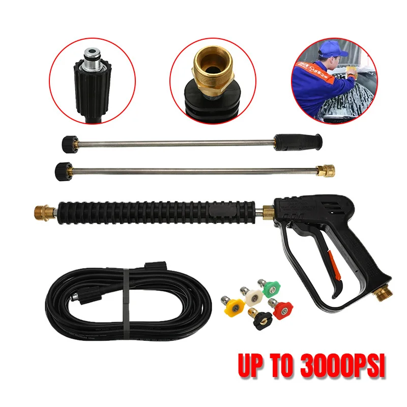 

1Set Car High Pressure Wash Guns Power Water Jet Washer 8m Wash Hose Tube With 5 Spray Nozzle For Cleaner Watering Lawn Garden