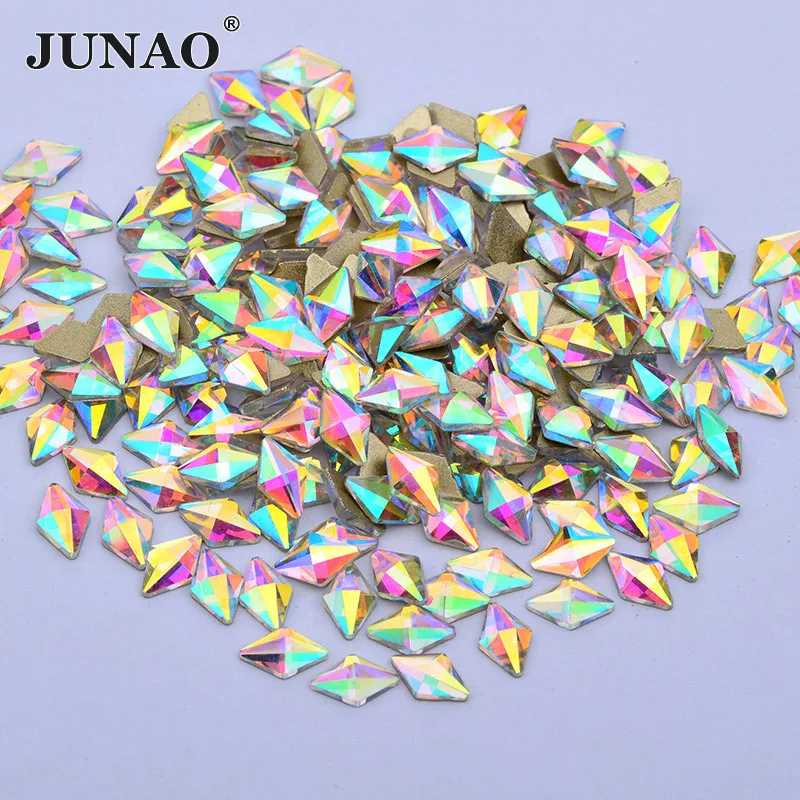 JUNAO 50 шт 6*8 мм Череп стеклянные стразы с плоской задней частью Необычные хрустальные камни для дизайна ногтей украшения DIY наклейки со стразами