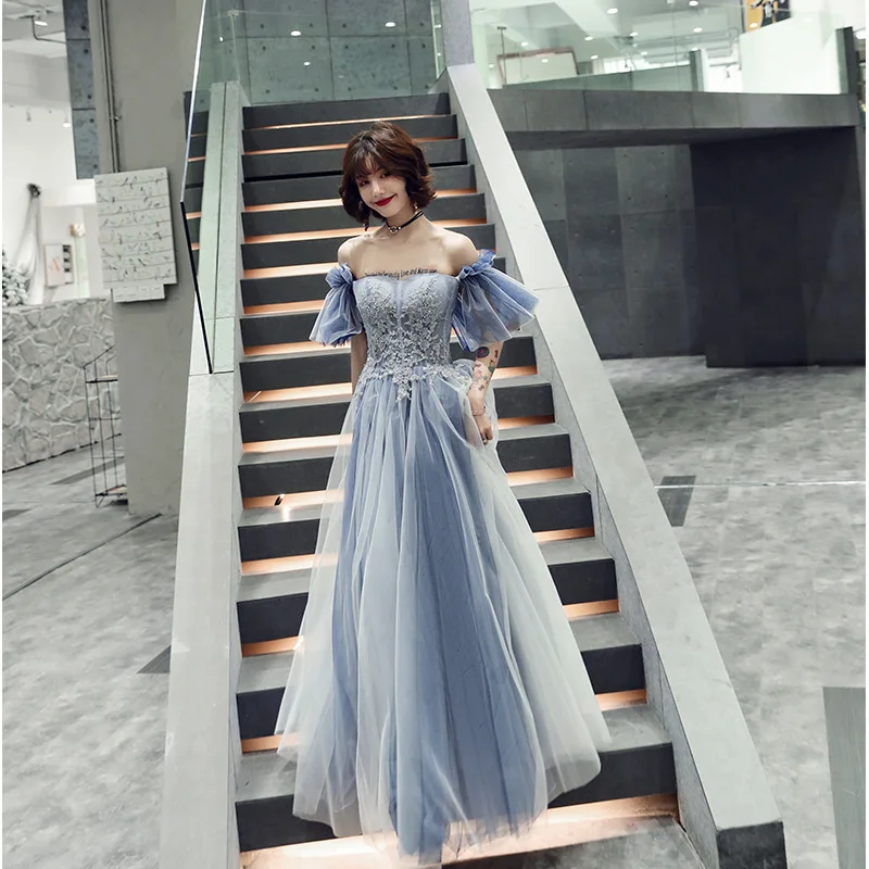 style A Элегантные платья невесты, длинное свадебное платье, плюс размер, синее платье подружки невесты, Тюлевое платье - Цвет: style A