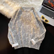 Couples Wear Cashew Flower Round Neck Sweater Retro Trend Loose Casual Jacquard Knitted Sweater Men Harajuku Mens Clothing