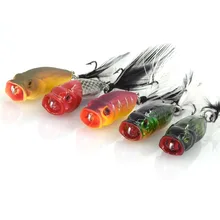 

Makebass Big mouth Feather Wobblers popper fishing Lure Wave Climbing Swimbait ABS Floating hardbait fishing tackle