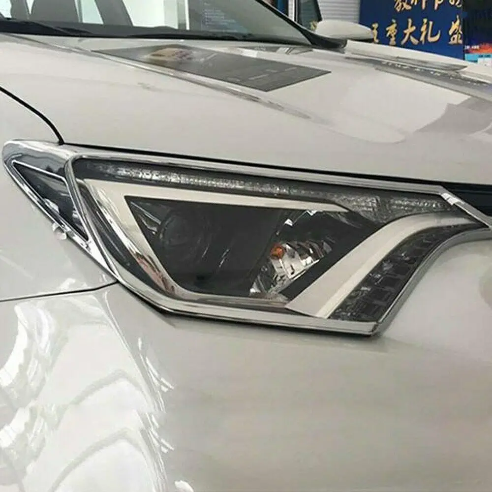 Для Toyota Rav4 Rav 4- хромированный передний светильник, головной светильник, накладка, Автомобильная модификация, автомобильные аксессуары, высокое качество