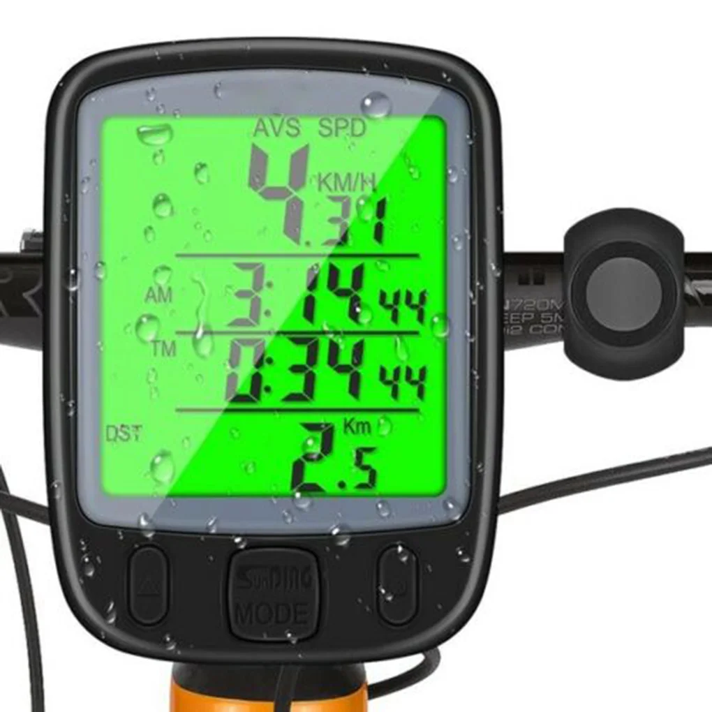 Bike Accessories LCD Digital Cycling Speedometer Computer Bicycle Backlight Screen Display Odometer Waterproof