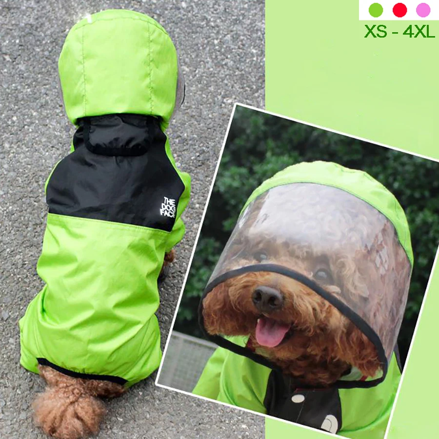Chubasquero para perro mascota impermeable desmontable, chaqueta de lluvia para perros resistente al agua, con patrones de moda