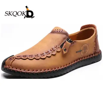

2020 AutumnWinter Leather Shoes Men Slip On Sapato Masculino Casual Loafers Zapatillas Hombre Designer Shoes Split Leather